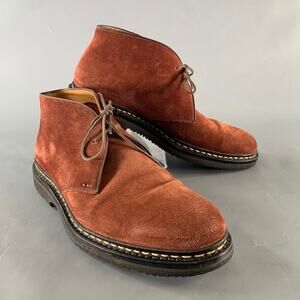 HESCHUNG Size 8.5 Burgundy Suede Chukka Boots